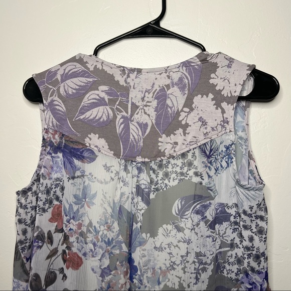 NWOT LOGO by Lori Goldstein Women’s Size XXS Floral Printed Chiffon Vest Pockets - Picture 10 of 11